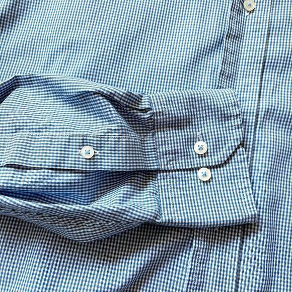 Southern Tide Classic Fit Micro Gingham Button Up Performance Sport Shirt Size L - Picture 5 of 9